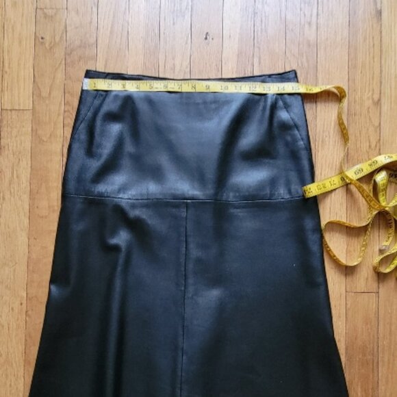 DKNY WOMENS LEATHER SKIRT HI LOW HEM SIZE 6 - Picture 11 of 13